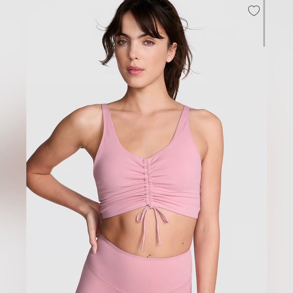 RELAY RUCHED PLUNGE SPORTS BRA
